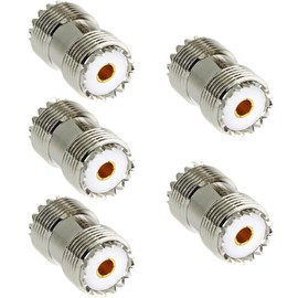 Greluma 5pcs PL-259 UHF Female to Female Coaxial Cable Adapter SO-239 Double Female Plug