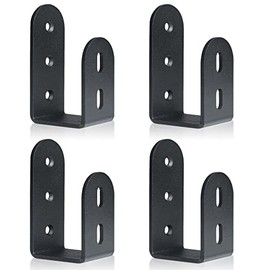 Door Barricade Brackets,Riuog Heavy Duty Door Security Brackets for 2 x 4 Lumber,Open Bar Holder Steel U Bracket Door Security bar fit for Indoor,Outdoor Door Security(4 Pack)