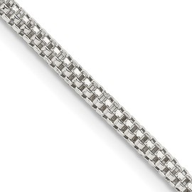 IceCarats 925 Sterling Silver 2.4mm Popcorn Mesh Chain Necklace 20 inch