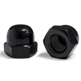 Instockbolts 1/4-20 Black Acorn Cap Nuts, Stainless Steel 304 (18-8) Black Coating Acorn Nuts, 20Pcs-Pack