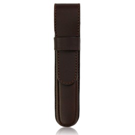 [Sapporo Leather Craftsman Museum] One Piece Fountain Pen Case, Pen Case, Made in Japan, Cowhide Leather, Oiled Leather, Dark Brown