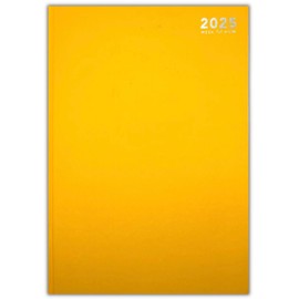 2025 Diary A4/A5/A6 Pastel Colour Fashion Diary Week to View, Day A Page Desk Diary (A5 Week To View, Yellow)