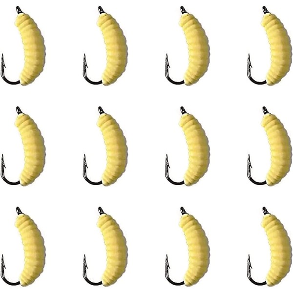 1 Dozen Rubber Maggots #10-12 Pcs Crappie Jigs, Bulk Fishing