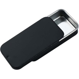 Juroicessry Black Metal Rectangular Empty Mini Tin Box,Mini Iron Box Tinplate Push Candy Pill Cases Bins Jar Food Containers for Home Black Storage BoxOrganizer(60x34x11mm)
