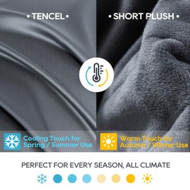 King Size Weighted Blanket 40lb(88''x104'' , Dual-Sided), Reversible Cozy Warm Velvet & Cooling Tencel Fabric King Weighted Blanket for Adults & Couples All Season Use - Carry Bag Included, Dark Grey