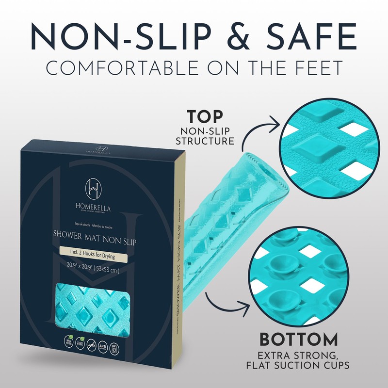 Homerella Anti Slip Shower Mat | Anti Mold Non Slip