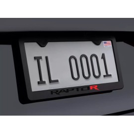 RED COBRA Black on Black Raptor R F150 Black Metal License Plate Frame W/ Screws