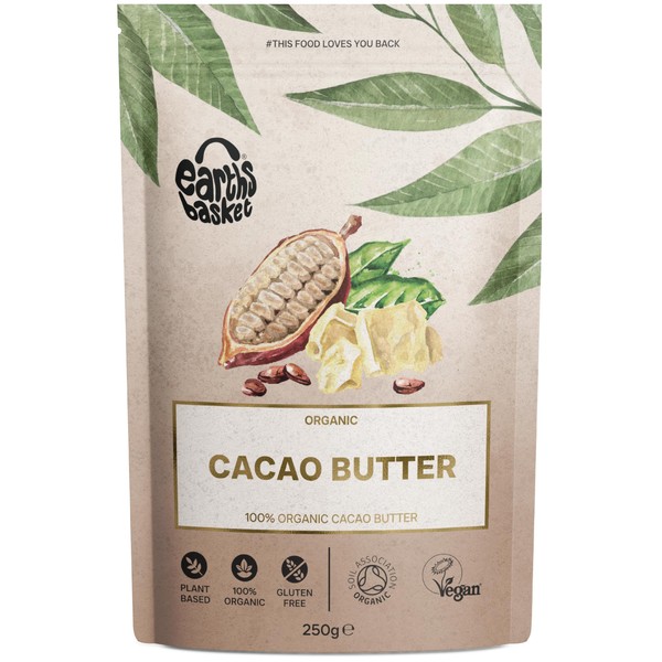 Earths Basket Organic Cacao Butter 250g, Rounds, Theobroma Cacao Butter