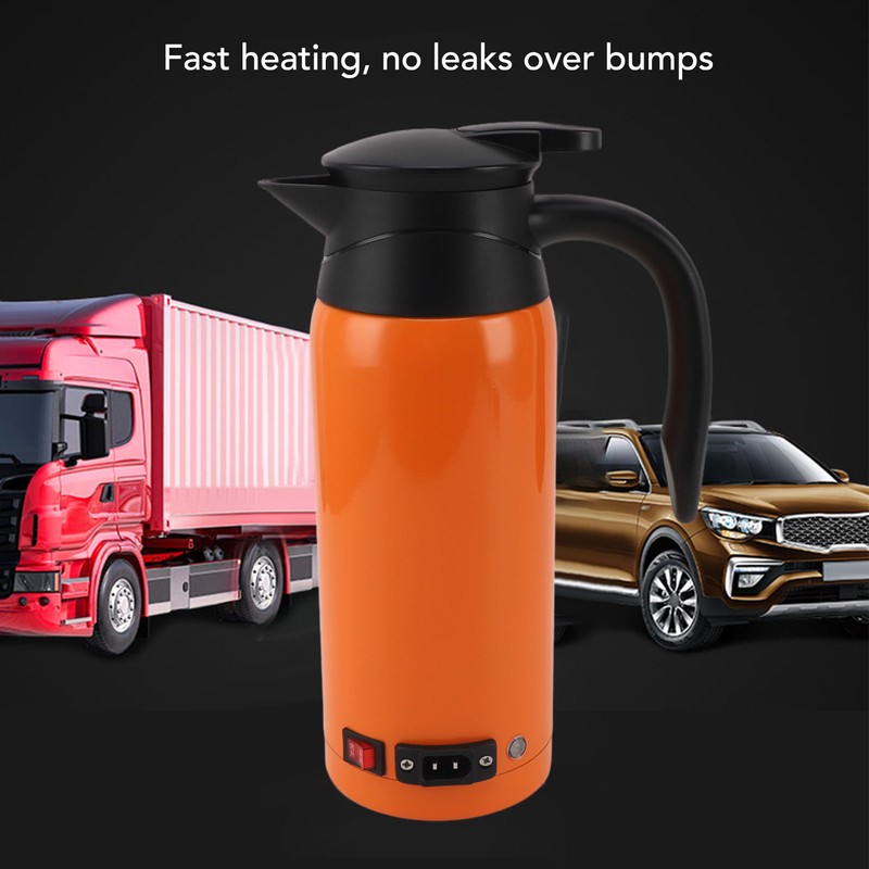 Electric Car Kettle Fast Boiling 12V 24V Dual Voltage 800ml