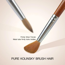 NOVAL 100% Kolinsky Acrylic Nail Brush #14 Professional Nail Brush for Acrylic Application with Comfortable Handle, Durable and Precise for Nail Technicians