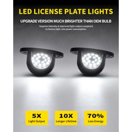 Asgohme LED License Plate Lights Bright White Tag Lamp Assembly Replacement Compatible with 1994 1995 1996 1997 1998 1999 2000 2001 Dodge RAM 1500 2500 3500 Pickup Truck, Pack of 2