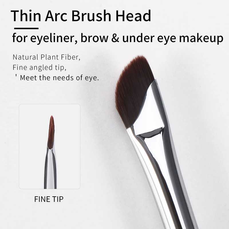 Fine Arc Eyeliner Brush, Flat Eyebrow Brush by Enzo Ken,