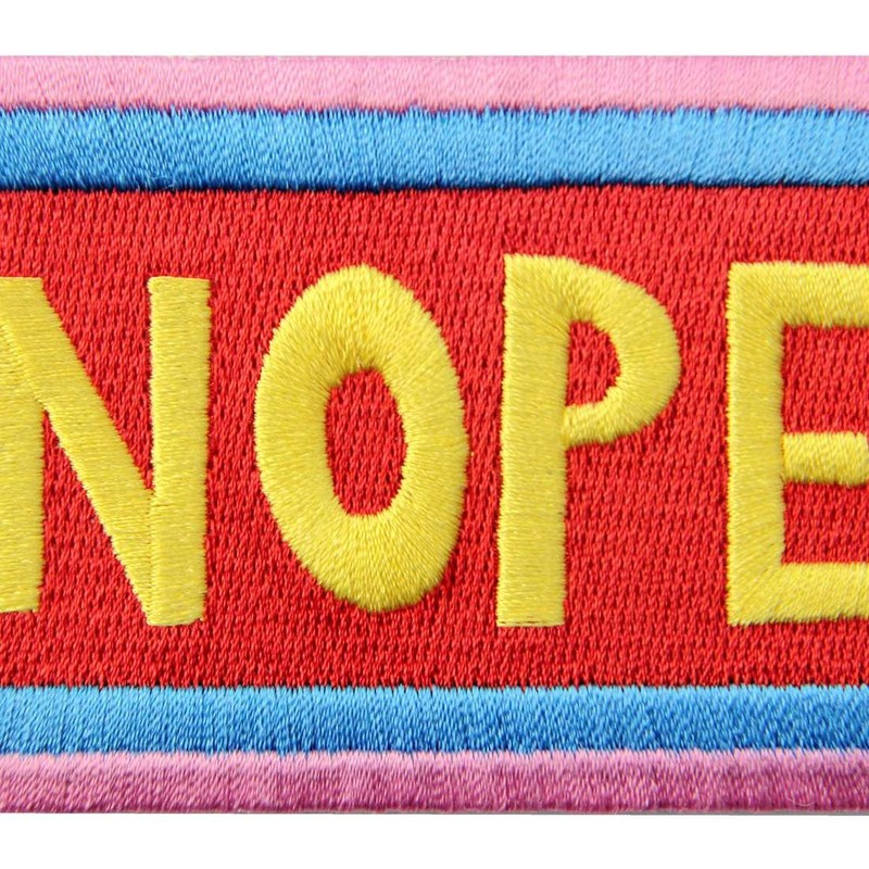 Nope Patch Embroidered Applique Iron On Sew On Emblem