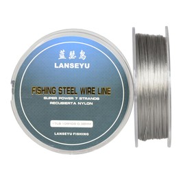 100 Metres 17 Pound 0.38mm Fishing Stee Wire Nylon Coated 1x7 Stainless Steel Leader Wire Super Soft Fishing Wire Lines