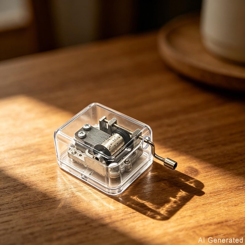 Hand Crank Music Box- 18 Note Acrylic Music Box Mechanism