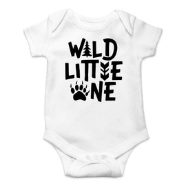 CBTwear Wild Little One – Let The Adventure Begin Coming Home Outfit – Overol para bebé de una Pieza, Blanco, 12 Meses