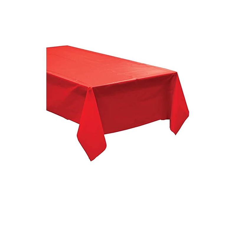 QQOUTLET Disposable Rectangular Plastic Tablecloths, 54 x 108 inch, Dining
