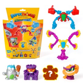 Superthings Series Mutant Battle - 6 Pack - Includes 4 SuperThings (1 Silver Captain) and 2 Exoskeletons, Pack of 5 of 6