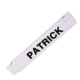Folding ruler with name Patrick for men, high-quality brand metre, link scale printed with name, many names to choose from