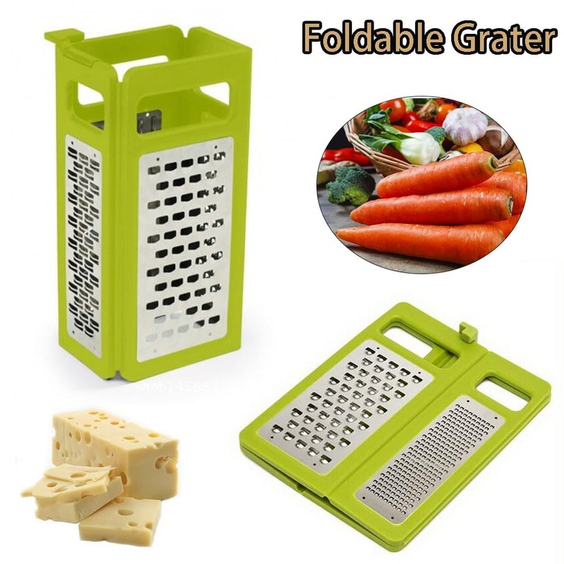 4 Sides Versatile Vtainless Steel Box Grater, Foldable Kitchen Gadget