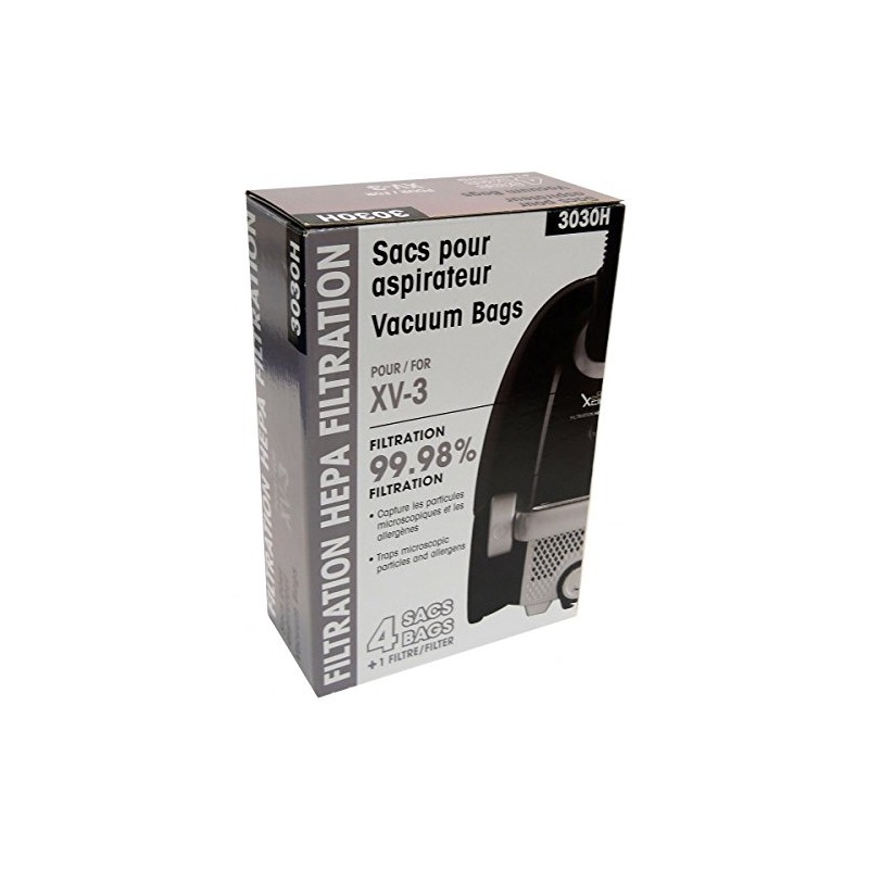 HEPA MICROFILTER BAGS - JOHNNY VAC XV3 - PKG/4+1