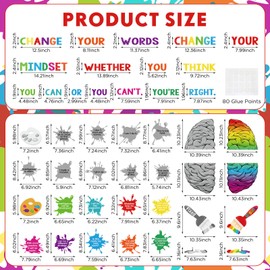 Dispowreath 44 Pcs Growth Mindset Bulletin Board Set Inspirational Poster Motivational Quotes Positive Sayings Accent Display Set Growth Mindset Classroom Decoration for Middle High School Classroom