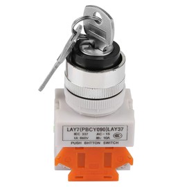 Key Operated Rotary Switch LAY37-11Y/21 2 Position Key 22mm Mount Key Switch 220V 5A NO NC Design Good Insulation