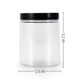 testyu Set of 14 Storage Jars, 250 ml Storage Jars, Preserving Jars Set with Lid, Airtight Container Made of Plastic, BPA-Free, for Kitchen, Home, Food, Spice, Cosmetic Slime