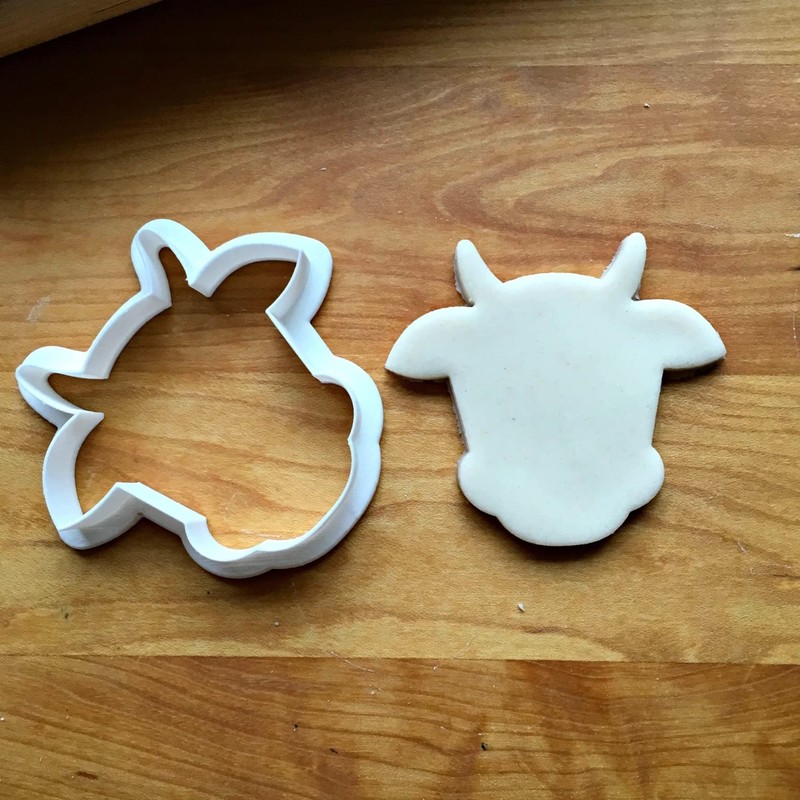 Sweet Prints Inc Cow Face (outline) Cookie Cutter - Dishwasher