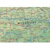 Kansas, Oklahoma, Missouri and Arkansas Poster Map - 23.3 x