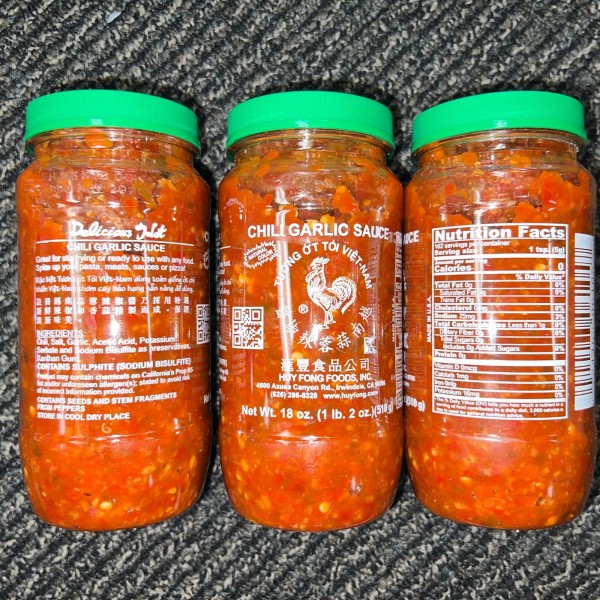 Huy Fong Foods 3 bottles of Huy Fong Chili Garlic