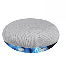 MightySkins Skin Compatible with Google Home Mini - Blue Flames | Protective, Durable, and Unique Vinyl Decal wrap Cover | Easy to Apply, Remove, and Change Styles | Made in The USA