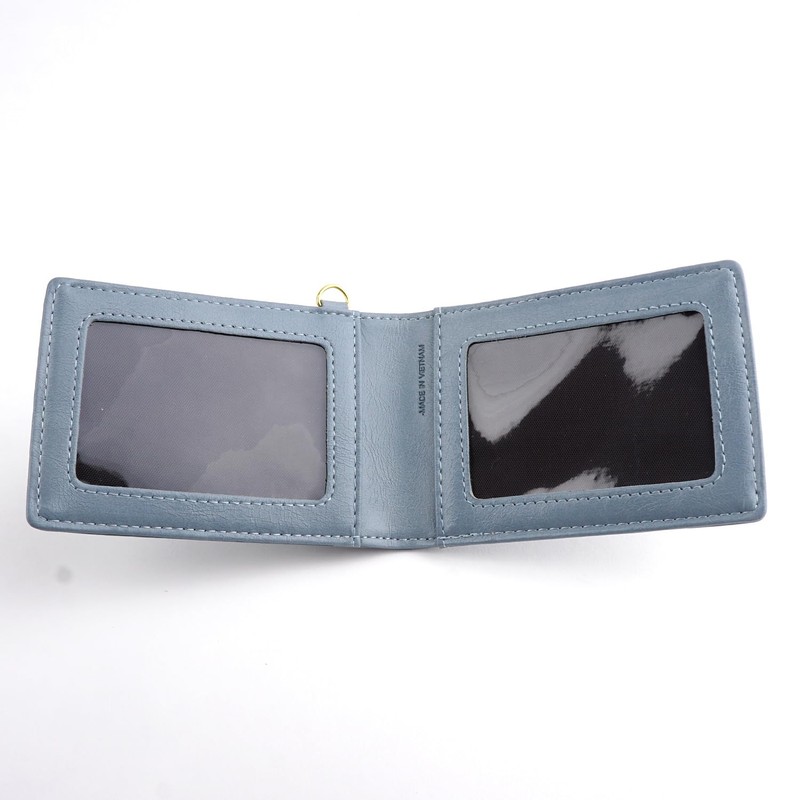Emono Pass Case, Commuter Pass Case, 3 Sided, Bifold, blue