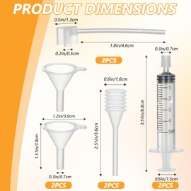 Kifmurase 8 Pcs Clear Perfume Refill Tools, Perfume Dispenser Transfer Tool Sets with Plastic Refill Pump Funnel Soft Dropper Small Syringes for Tools Kits for Small Refillable Perfume Bottle