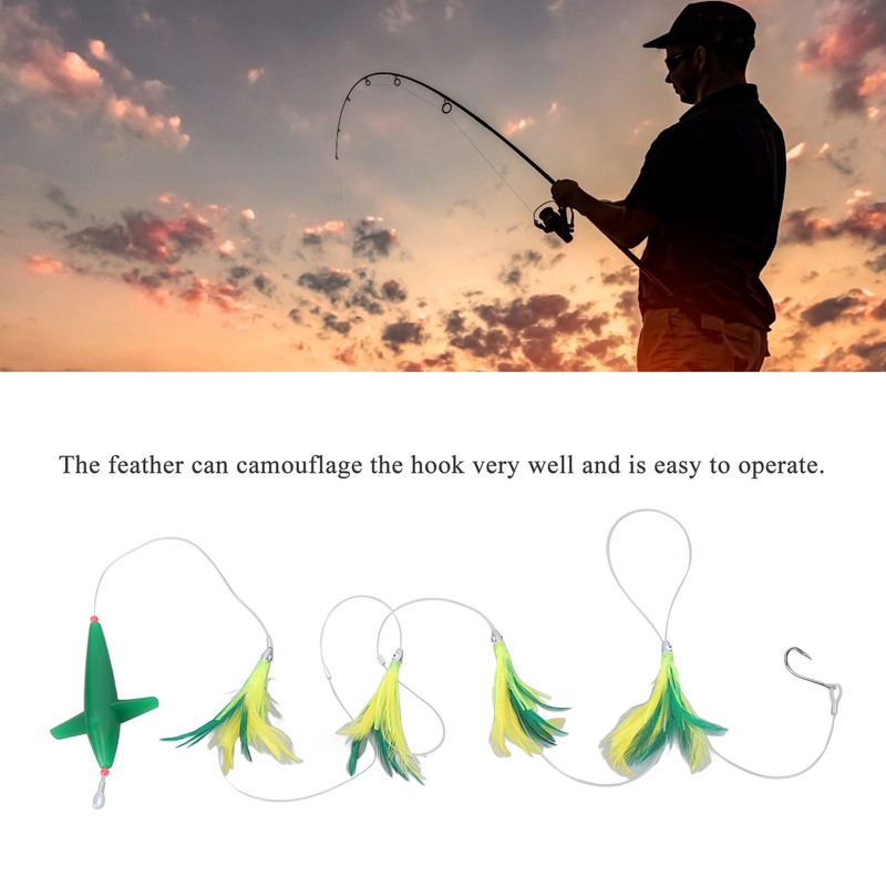 Feather Trolling Lures Excellent Camouflage Durable Trolling Feather Fishing Lures