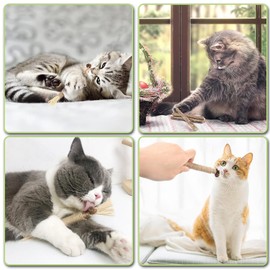 21PCS Catnip Toys for Cats, Kitten Silvervine Sticks, Catnip Matatabi Sticks, Cat Nips Toys for Dental Treats Increase Appetite Calm Stress and Teeth Cleaning