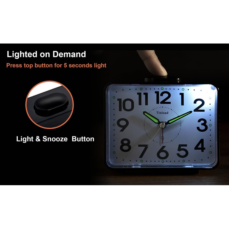 Tinload 4.2" Loud Bell Alarm Clock for Heavy Sleepers Adults,