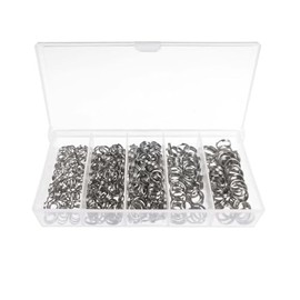 400pcs Stainless Steel Split Rings Kit Fishing Lures Ring Chain Connector with Storage Box