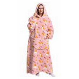 Premium Hoodie Blanket Reversible - One Size Fits All, Cute Corgi 140cm Length