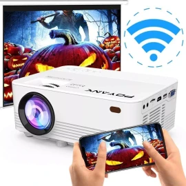 POYANK New Poyank WiFi Projector Smartphone 4500Lux LED, Full HD 1080P, 2020 Upgraded