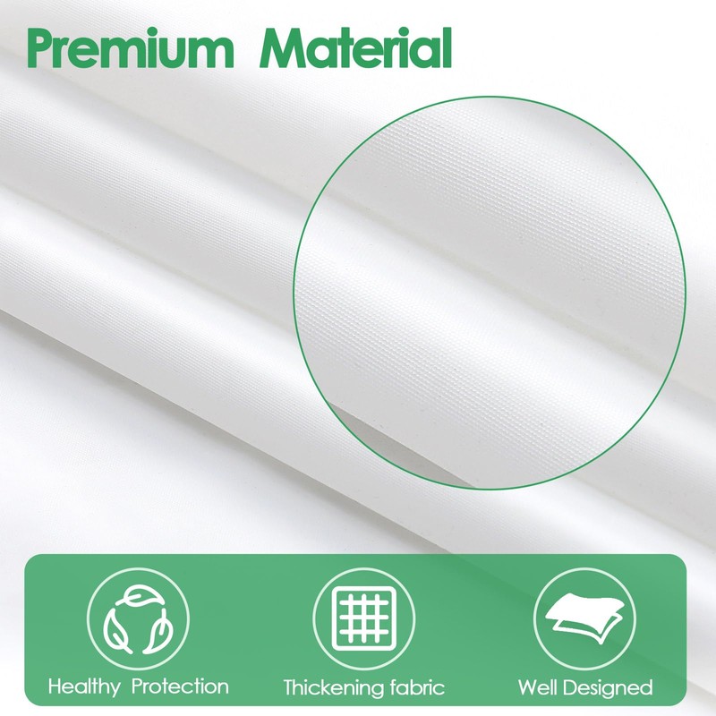 Gibelle White Snap in Shower Curtain Liner, Compatible with No