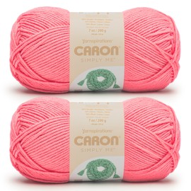 Caron Simply Me Pretty in Pink Yarn - 2 Pack of 200g / 7oz - 62% Acrylic 20% Nylon 18% Wool - #5 Bulky - 246Yards - Knitting/Crochet
