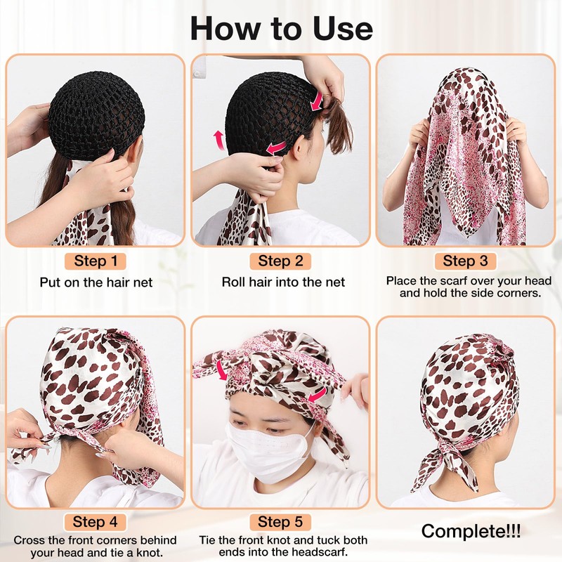 Silk Press Wrap for Hair, Satin Hair Wrap Net with