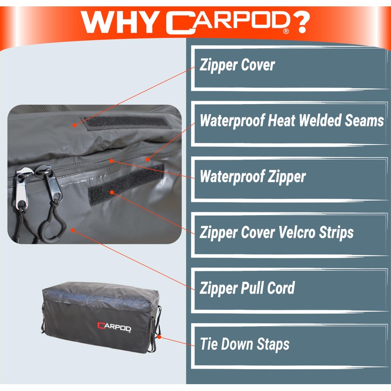 Carpod Waterproof Cargo Carrier Bag. Heavy Duty UV Protected Triple