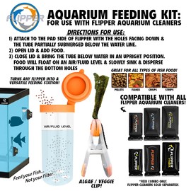 FL!PPER Flipper Feeder - Aquarium Cleaner Fish Food Feeding Clip Kit – Fish Tank Accessories for Flipper Nano, Standard & Max Aquarium Cleaning Tools – Flipper Glass Cleaner Aquarium Accessories