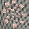 Clataly 24 Pieces Square Crystal Flowers Fake Nails Polished Toe