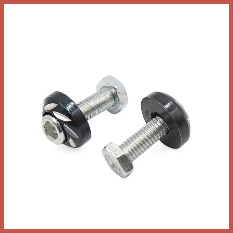 ACROPIX 4pcs Black 6mm Thread Diameter Motorcycle License Plate Frame