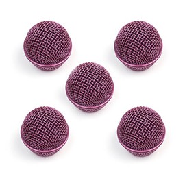 5x Mesh Microphone Grille For Shure SM58 565SD LC Microphone,Pink
