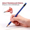 PABLUE Fat, Thick, Strong Triangular Presharpened 2B Pencils, Jumbo Wood