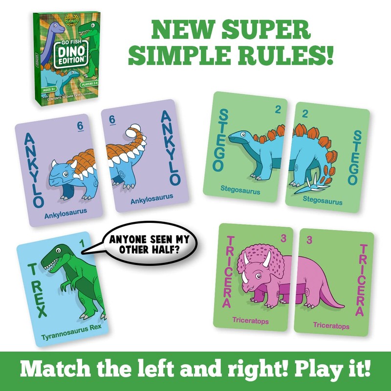 Wreathy Games - Go Fish - Dino Edition Card Game